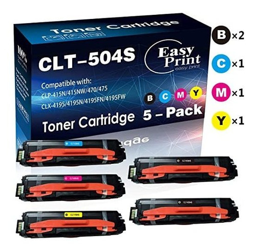 (paquete De 5) Compatible Clt504s De Tóner Del Cartucho 504s