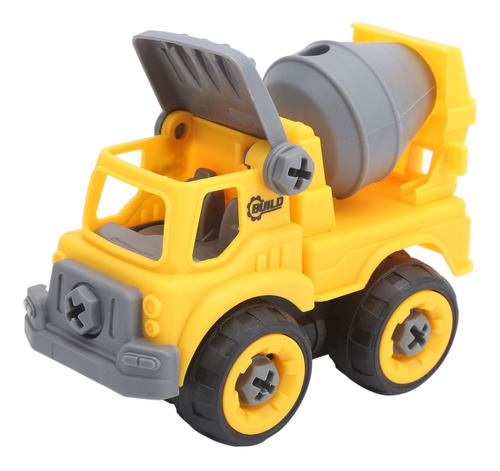 Amarillo deAO Camiones de Construcción de Juguete Educativo DIY Coche de Juguete para Bebé para Montar y Desmontar Juego Infantil con 4 Vehículos y Destornillador para Ensamblar 