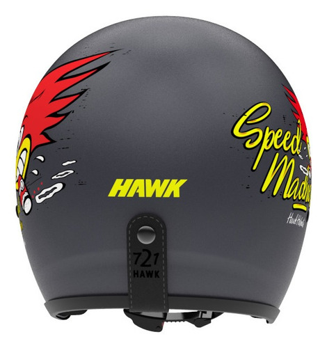 Imagen 4 de 4 de Casco para moto abierto Hawk 721 shopie grey mate speed madness talle XL