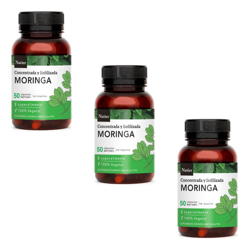 Cápsulas De Moringa Liofilizada Conc. X 50 - Natier X3 Fyr