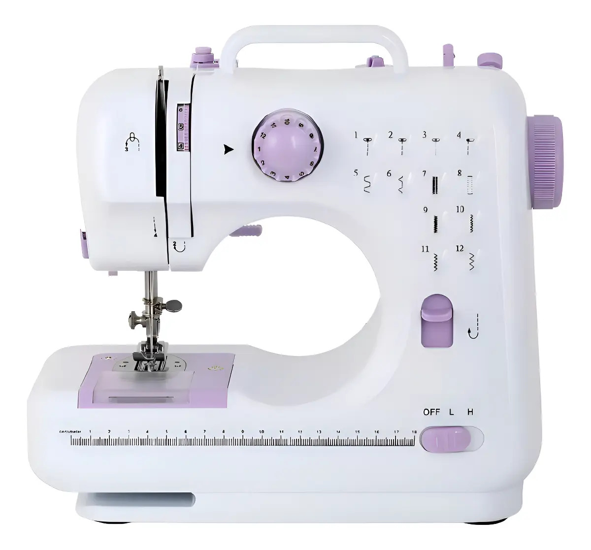Mini máquina de coser portátil Genérica portable color blanco/violeta