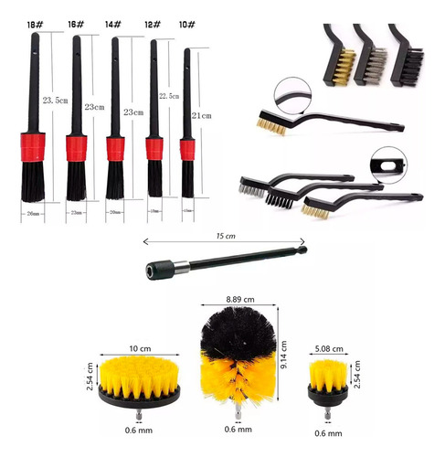 Gqp Applicable To: 27pz Kit Limpieza Coche Pulidor Cepillo
