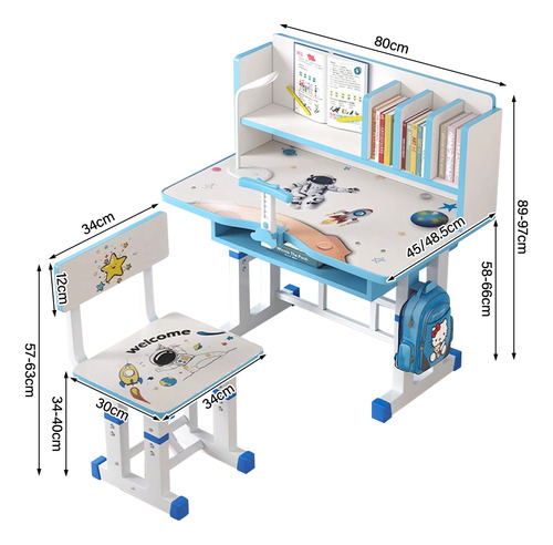 Lazydot Juego De Escritorio Y Silla Para Niños, Para El Hogar Los Niños Con Cajón Pour Enfants,escritorio De Estudio Para Niños De Altura Ajustable Escritorio De Lectura Ergonómico Con Cajón