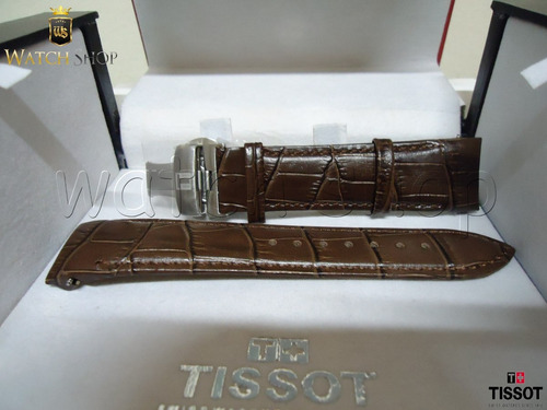 Pulseira De Couro Tissot T035617a 23mm Marrom Preto Original