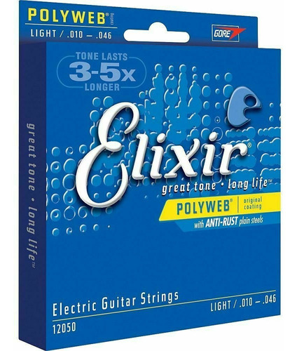 Cuerdas Elixir 12050 Polyweb Guitarra Eléctrica 10-46  Msi Full