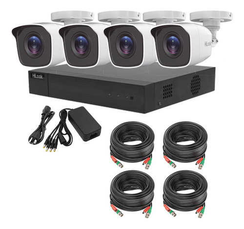 Hilook Kit Cctv 1080p / Dvr 4 Canales /4 Cámaras+ Accesorios Color Blanco