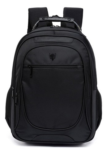 Mochila Executiva Reforçada Cavalera Masculina Impermeável Cor Preto Desenho Do Tecido Liso