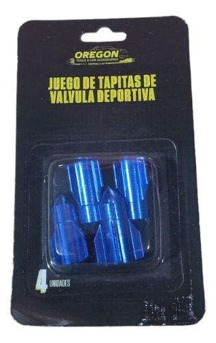 Juego De Tapitas De Valvula Tunning X4 Rocket Azules