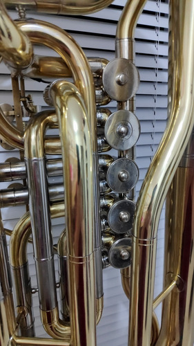 Tuba Mib 5 Rotores Máquina Cerveny 4/4 Dourada Completa