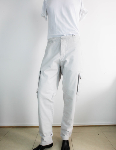 Pantalon Cargo Gabardina Crudo