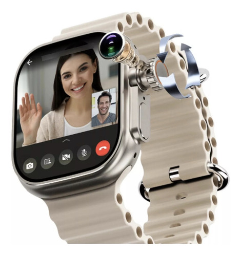 Smartwatch 5g Microwear 2/32gb Ultra Ai 3 Câmera 180°+brinde Caixa Prateado Pulseira Cinza Bisel Prateado Desenho Da Pulseira Ocean