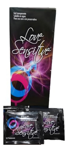 1 Caja De Lubricante Gel Love Sensitive  De 50 Sachets