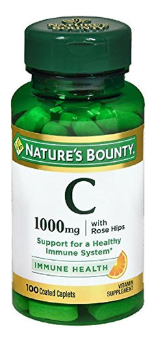 Nature's Bounty Vitamin C 1000 Mg Plus Rose Hips Caplets 100