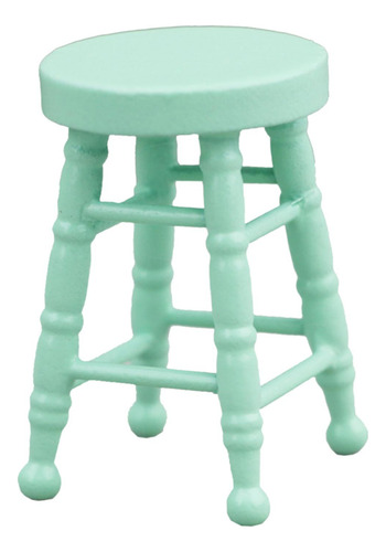 2 Silla De Bar A Escala 1/12, Modelo De Taburete En Verde