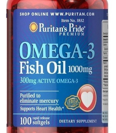 Omega 3 Fish Oil 1.000 Mg Puritan´s Pride 100 Softgels