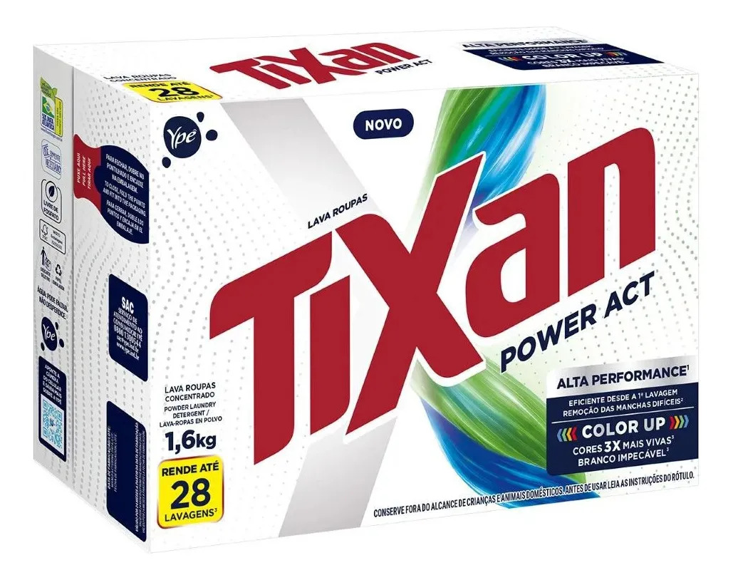 Lava-roupas Em Pó Concentrado Tixan Power Act Caixa 1,6kg