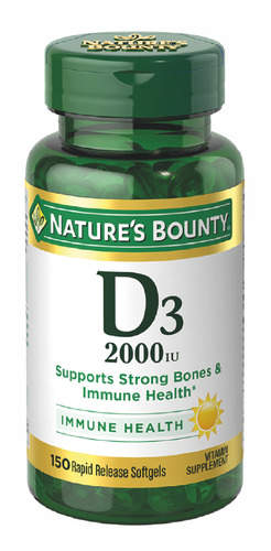 Suplemento Nature's Bounty Vitamina D3 125mcg X150 Cápsulas