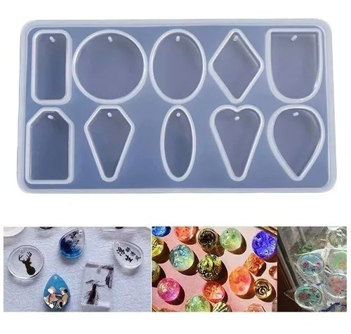 Molde De Silicona Set Dijes Artesanías Resina Joyería