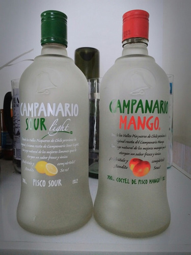 Botellas Vacías De Pisco Mango/sour Campanario 700ml C/tapa
