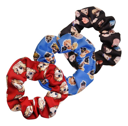 Scrunchies Anime Tokyo Revengers Dona Para Cabello 3 Piezas