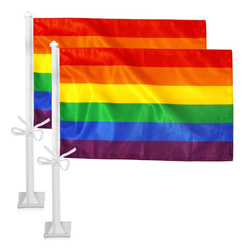 Bandera De La Diversidad Lgbt Oficial Para Auto 30x45 Cm