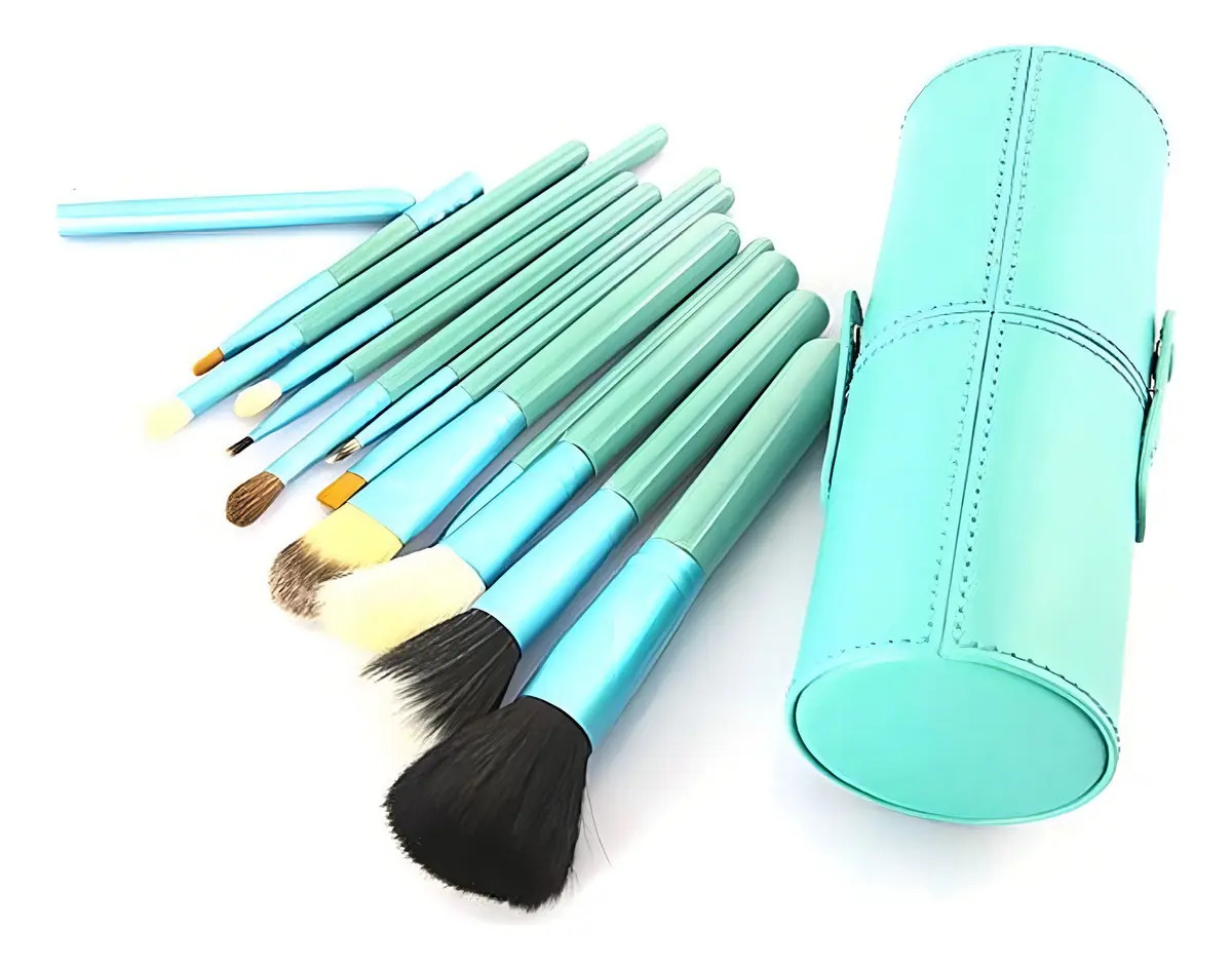 Kit Pincéis Maquiagem Profissional Excelente Qualidade Verde