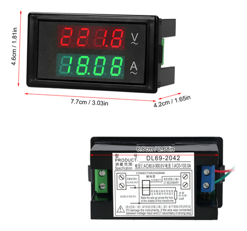 Probador De Panel Ammeter Red Con Doble Amplificador Ac, Vol