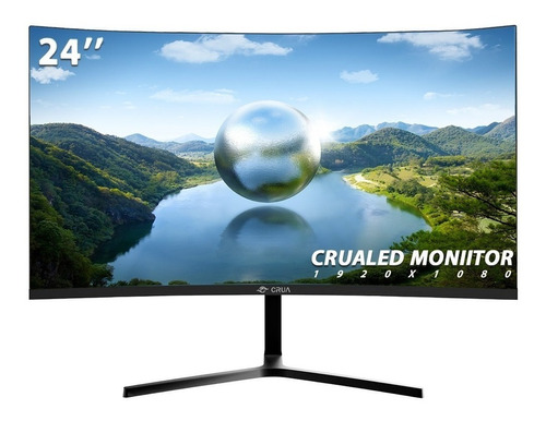 Monitor gamer curvo Crua CR240CM LCD 23.8" negro