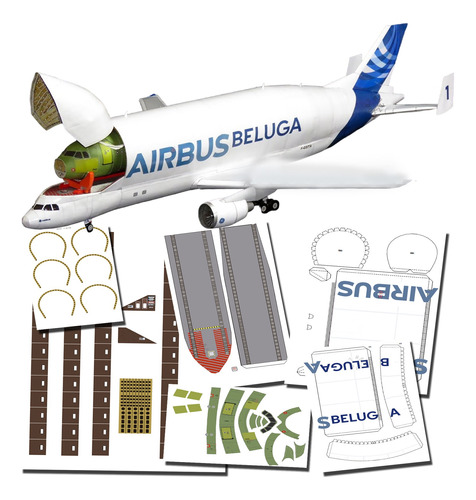 Airbus Beluga  A300-600st Interior De Carga Papercraft