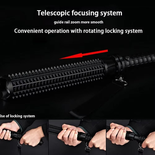 Linterna Led Telescópica Con Zoom En Forma De Diente De Lobo