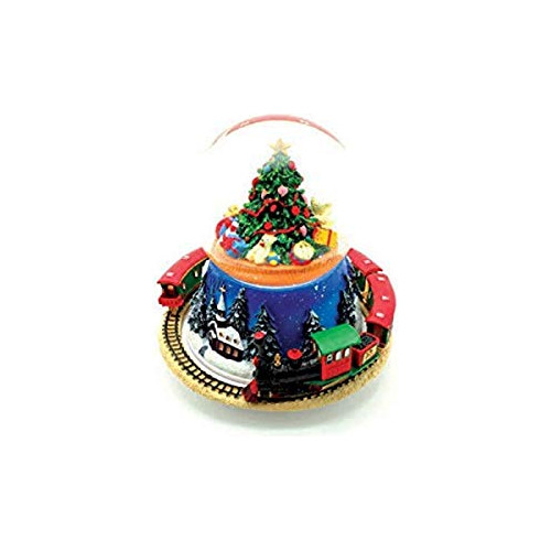 Globo De Nieve Árbol De Navidad Y Tren Caja Decorativa