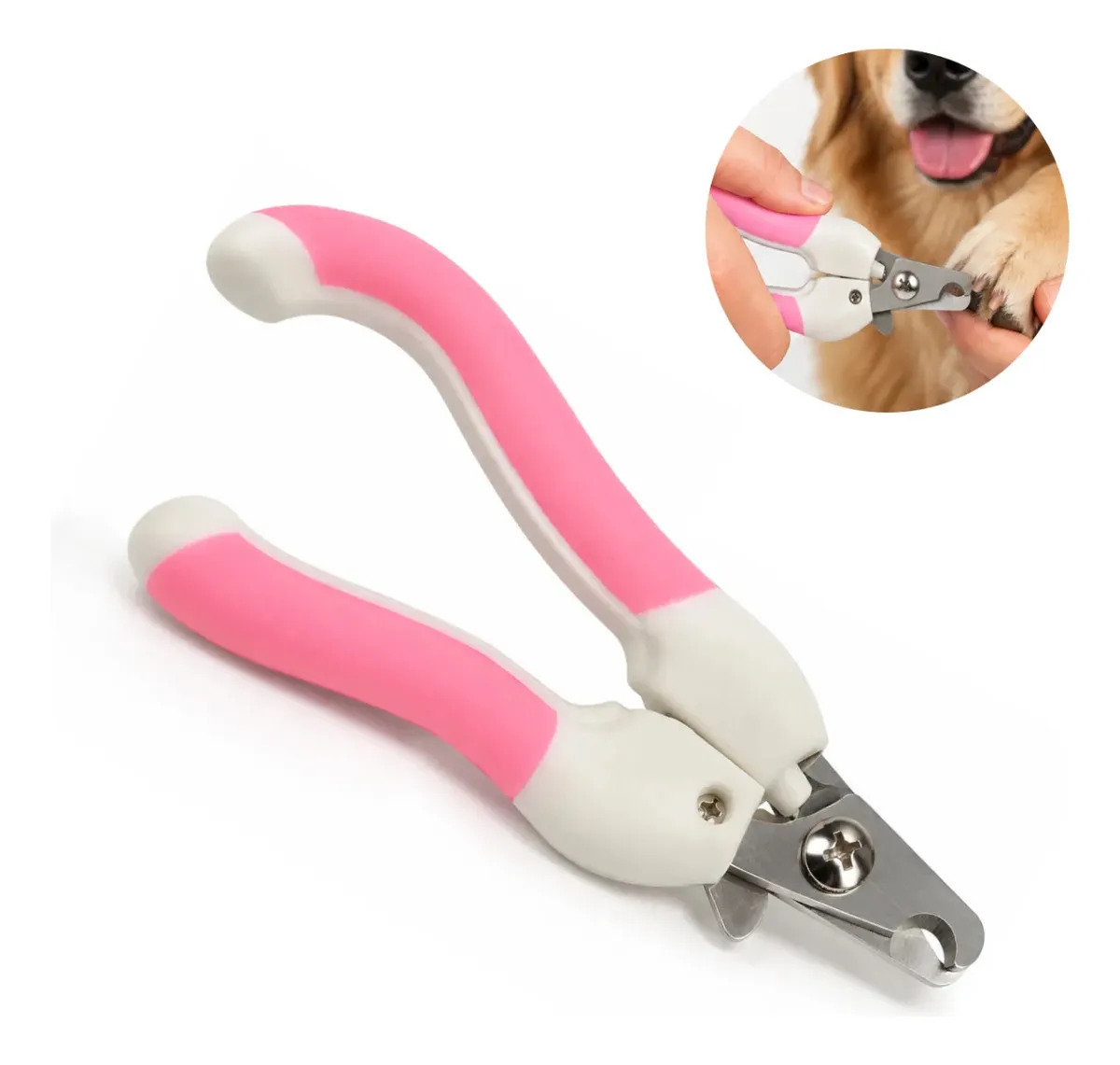 Corta Uñas Perro Gato Mascota Mr Wuff Mango Comodo Color Rosa