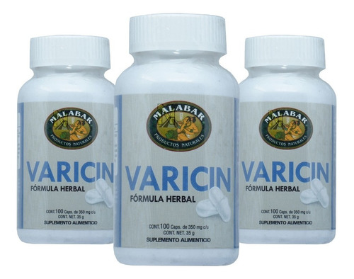 (3 Pzas) Varicin (100 Caps) Malabar