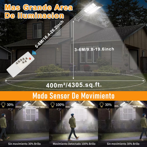 Lámpara Led Solar Exterior Suburbana Alumbrado Públic 4500w