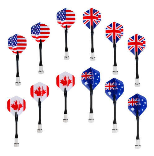 Imagem 1 de 5 de 12 Pcs Bandeira Dardos Magnético Brinquedos Jogo Alvo De Pl