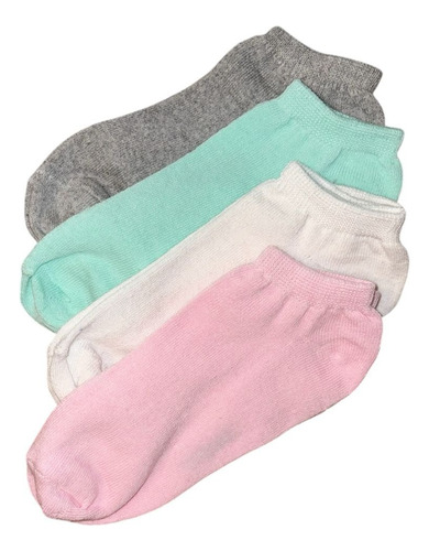 12 Pares Tobi Tin Algodón Gris Rosa Blanco Unitalla Dama
