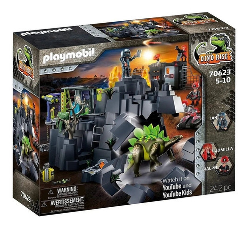 Brinquedo Playmobil Dino Rise Set Rocha Dinossauros 70623 Quantidade De Peças 242