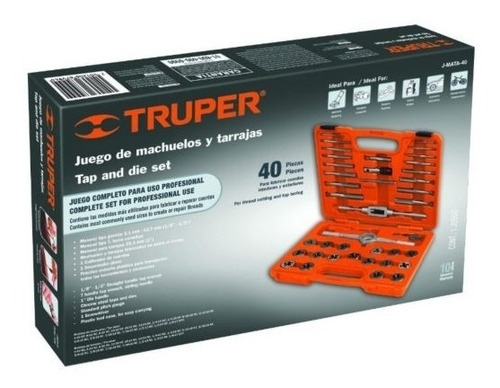 Juego Machos Y Terrajas 40 Piezas Truper Set J-mata-40
