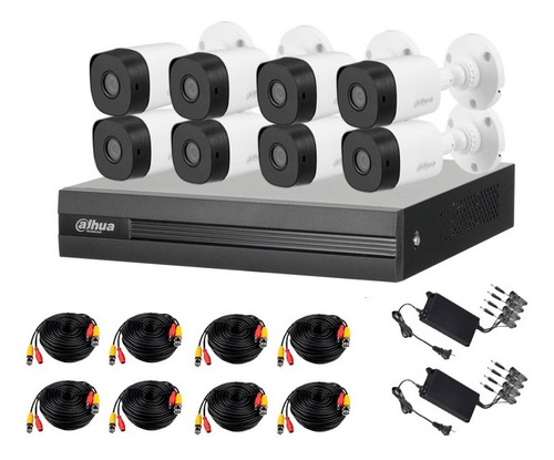 Kit De Videovigilancia Dahua Dvr De 8 Canales 2 Mp 8 Cctv