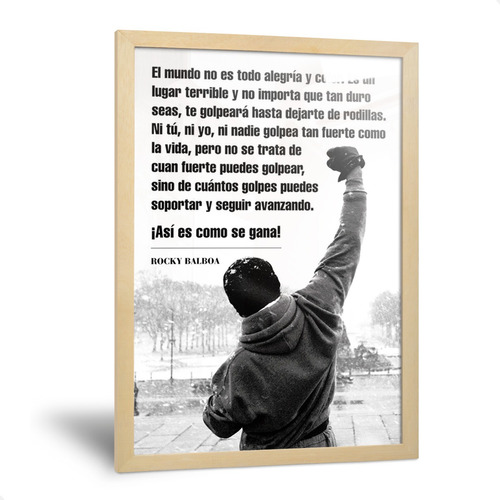 Cuadros Rocky Con Frase Motivadora Motivación Boxeo 20x30cm