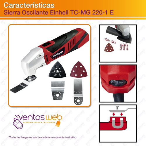 Imagen 4 de 7 de Sierra Oscilante Multicortadora 220w Einhell + Accesorios