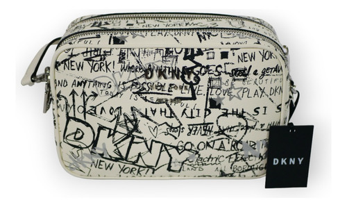 Cartera Dkny Erin Camera Bag Blanca Con Negro