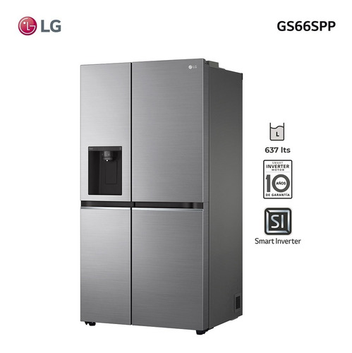 Imagen 3 de 9 de Refrigerador Inverter 637l LG Gs66spp