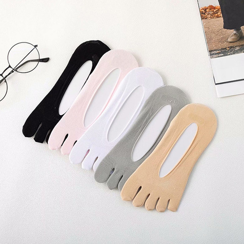 5 Pares De Calcetines De Verano Transpirables Con Cinco Dedo