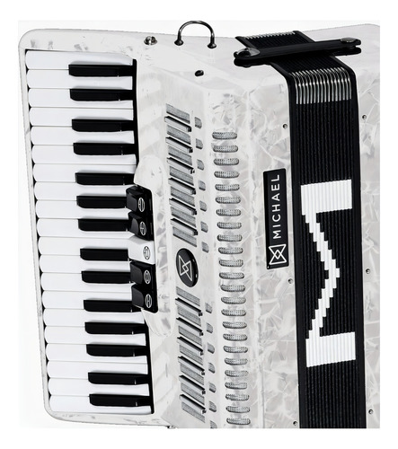 Acordeon Michael 80 baixos Acm8007n Pwh perolado