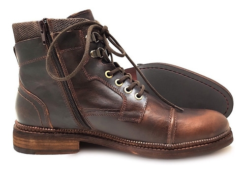 Imagen 4 de 10 de Bota Para Caballero Cintas Y Hebillas Piel Vacuno Premium