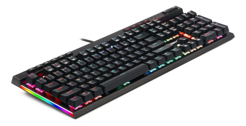 Imagen 4 de 4 de Teclado gamer Redragon Vata K580 QWERTY Outemu Blue inglés US color negro con luz RGB