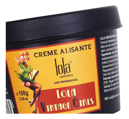 Lola Vintage Girls Mascara Crema Alisante Anti Frizz X 100gr