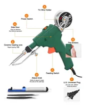 Comprar Wanlian Pistola De Soldadura Electrónica Automática De 110v, Herramientas De Soldadura Con Bomba Desoldadora, Pinzas, Cables De Soldadura, Para Joyería, Bricolaje En El Hogar, Reparación De Placa De C