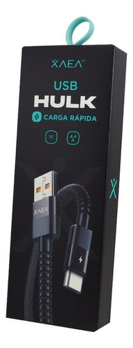 Cable Cargador Datos Mallado Reforzado Usb A Tipo-c 4.4a 1m Negro